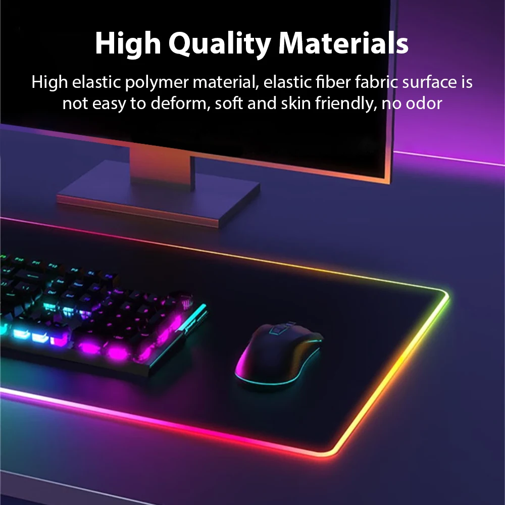 Alfombrilla de ratón para juegos XXL, alfombrillas de ratón multicolor con luz LED grande, alfombrilla de ratón impermeable y antideslizante, alfombrilla de mesa de cómputo, accesorios de escritorio - imagen 4