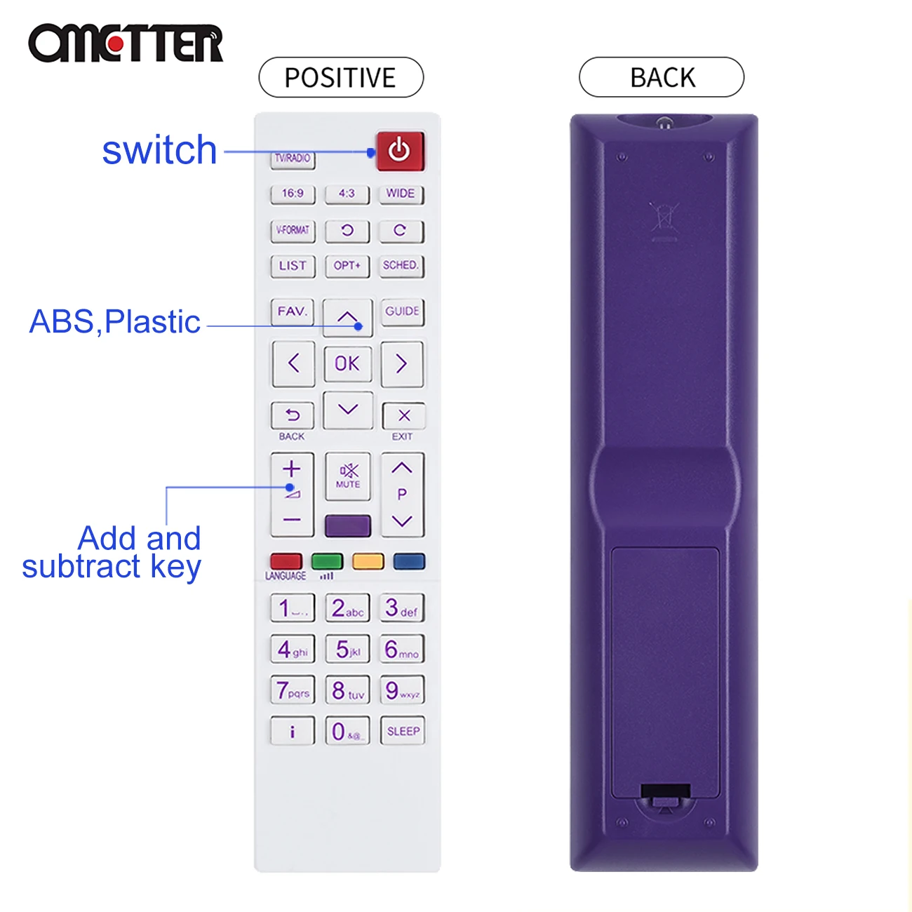 Nuevo Para Bein Sports receptor TV Control remoto blanco/púrpura - imagen 5