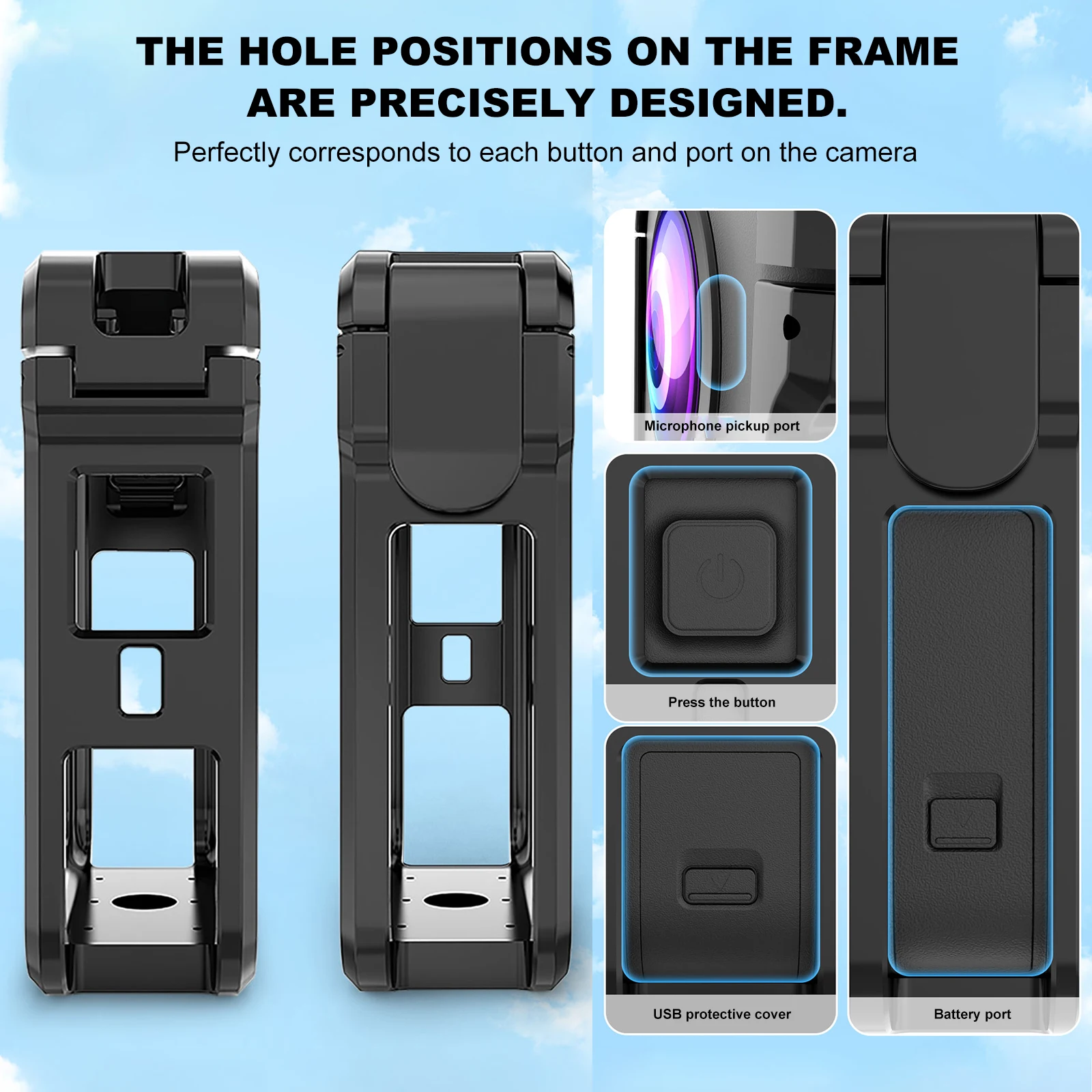 Funda protectora para DJI Osmo 360, cámara de acción, marco de jaula para conejos, jaula protectora para conejos de aleación de aluminio para DJI Osmo 360 - imagen 5
