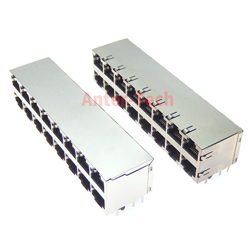 Conector RJ45 PCB Angular 8P8C - 16 Puertos Blindados - imagen 5