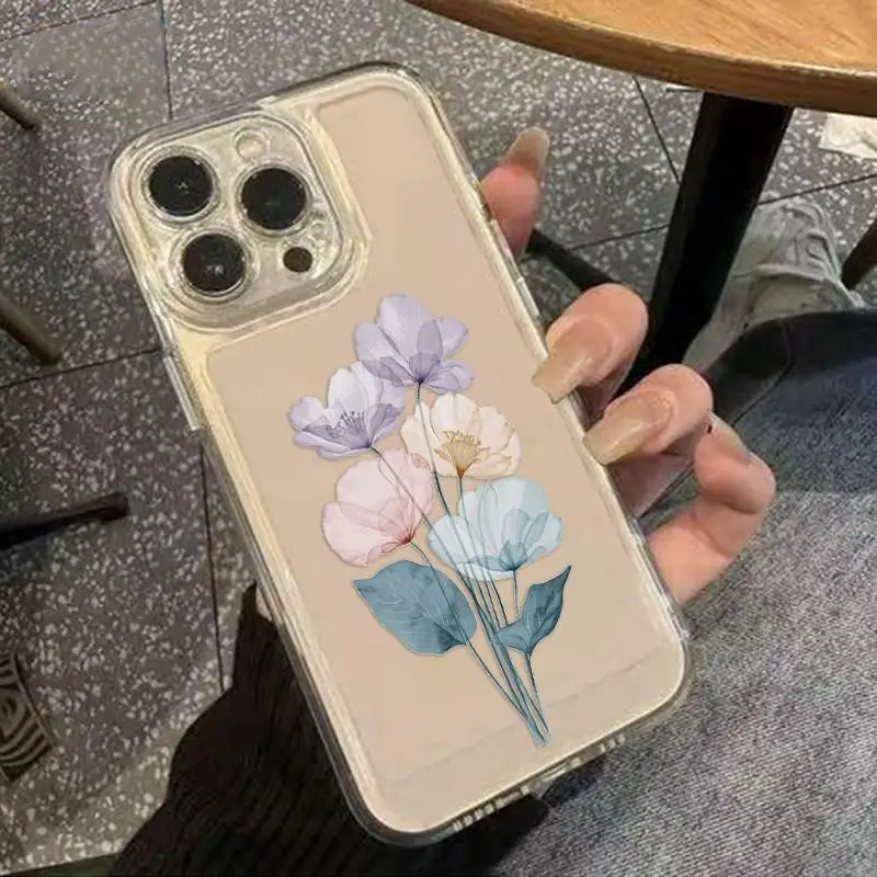 Funda de flores coloridas para iPhone 16Pro 17 15 14 13 11 Pro Max 12Mini XR 7 8 Plus SE funda suave a prueba de golpes - imagen 4