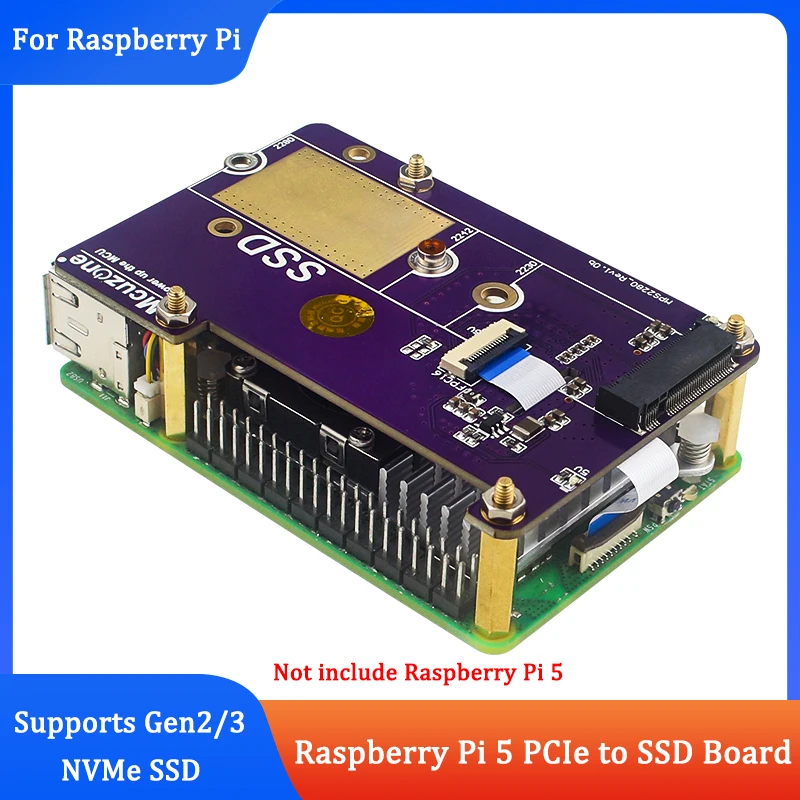 Raspberry Pi 5 PCIe a M.2 NVMe SSD, compatible con Gen 3, ajuste de alta velocidad 2230 2242 2280 M.2 unidad de estado sólido para Raspberry Pi 5