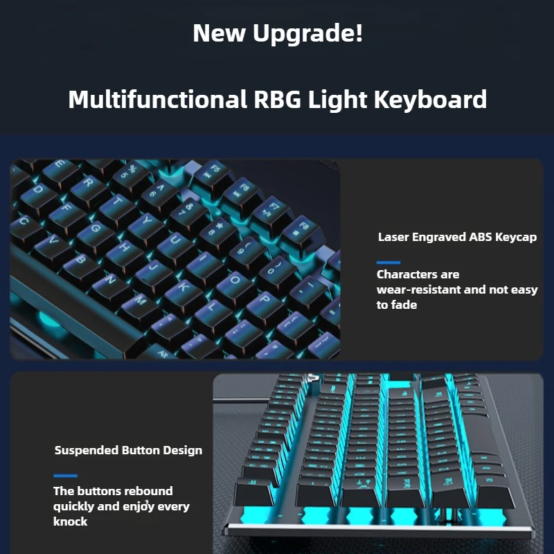 Venta caliente con cable USB RGB teclado para juegos y ratón Combo ergonómico impermeable teclado y ratón Combos Set para jugadores de escritorio - imagen 5