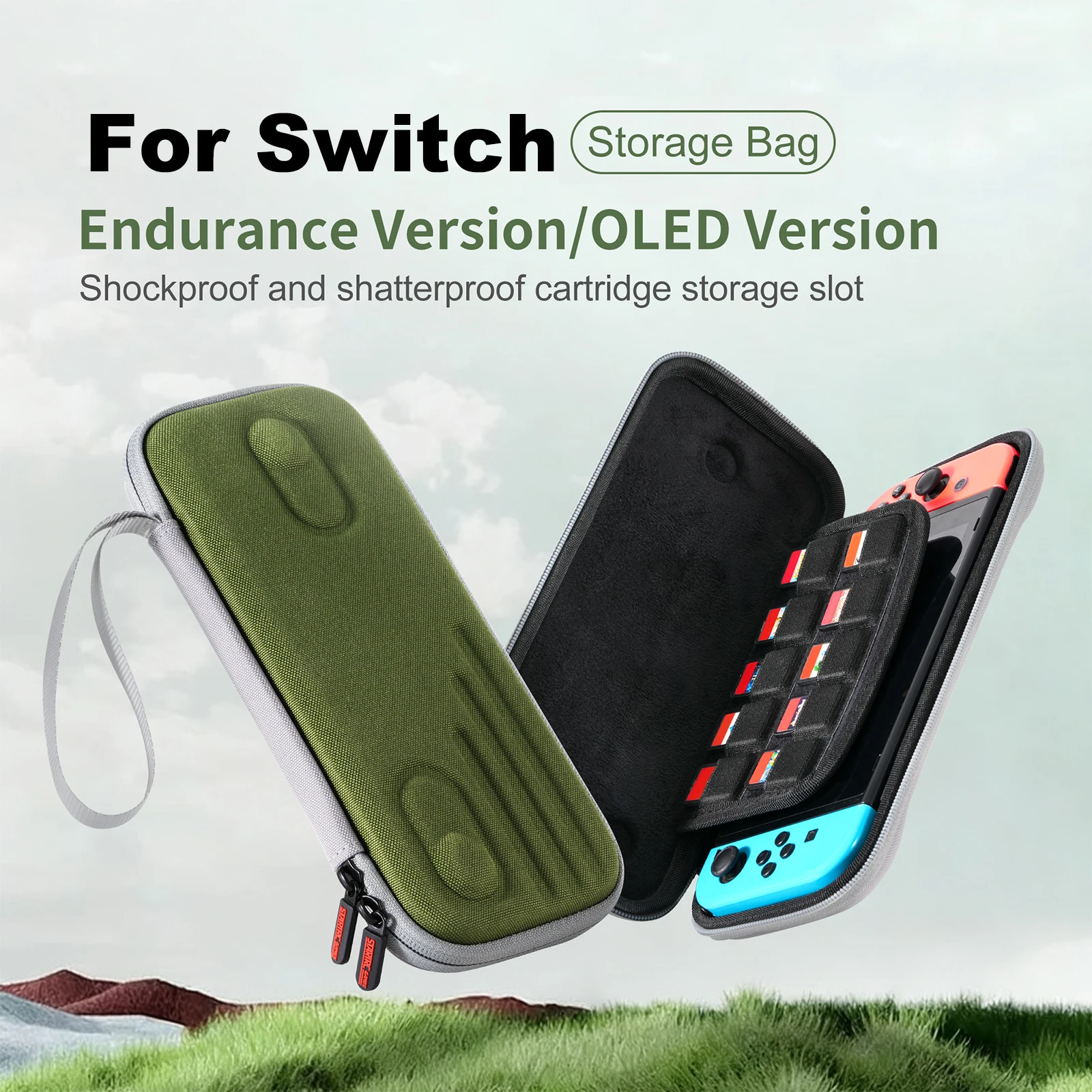 Bolsa de transporte dura para Switch 2, funda protectora de transporte con 10 ranuras para tarjetas para consola Switch 2, almacenamiento de accesorios de juego