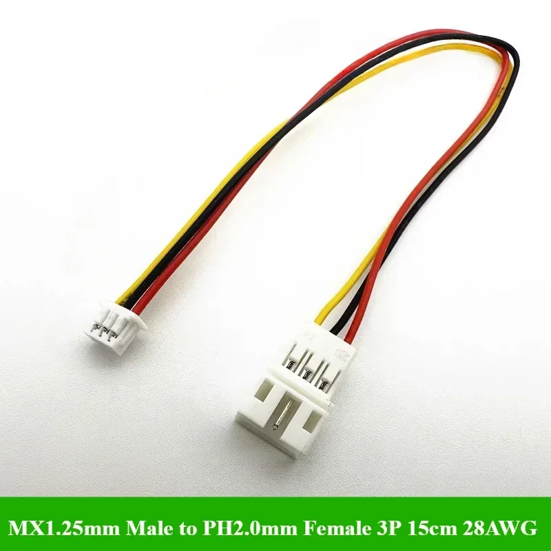 1/5/10/30/50 unids/lote MX1.25mm macho a PH2.0mm hembra 2P 3P 4P cable terminal 15cm 28AWG cable de juguete para niños JST MX1.25 PH2.0 - imagen 3