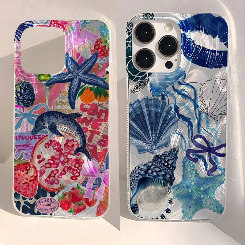 Funda de teléfono con diseño de playa ondulada y paisaje costero para Huawei Honor 200 X6a X8b X9a X7b X8a X9 X8 X7 Plus 4G 5G, funda con textura de plumas