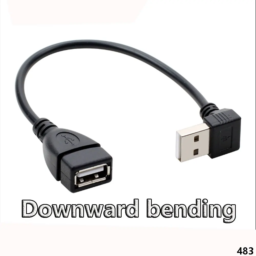 1 Uds. Línea adaptadora USB arriba, abajo, izquierdo y derecho, codos USB 2,0 macho a hembra, línea de conexión de extensión - imagen 3