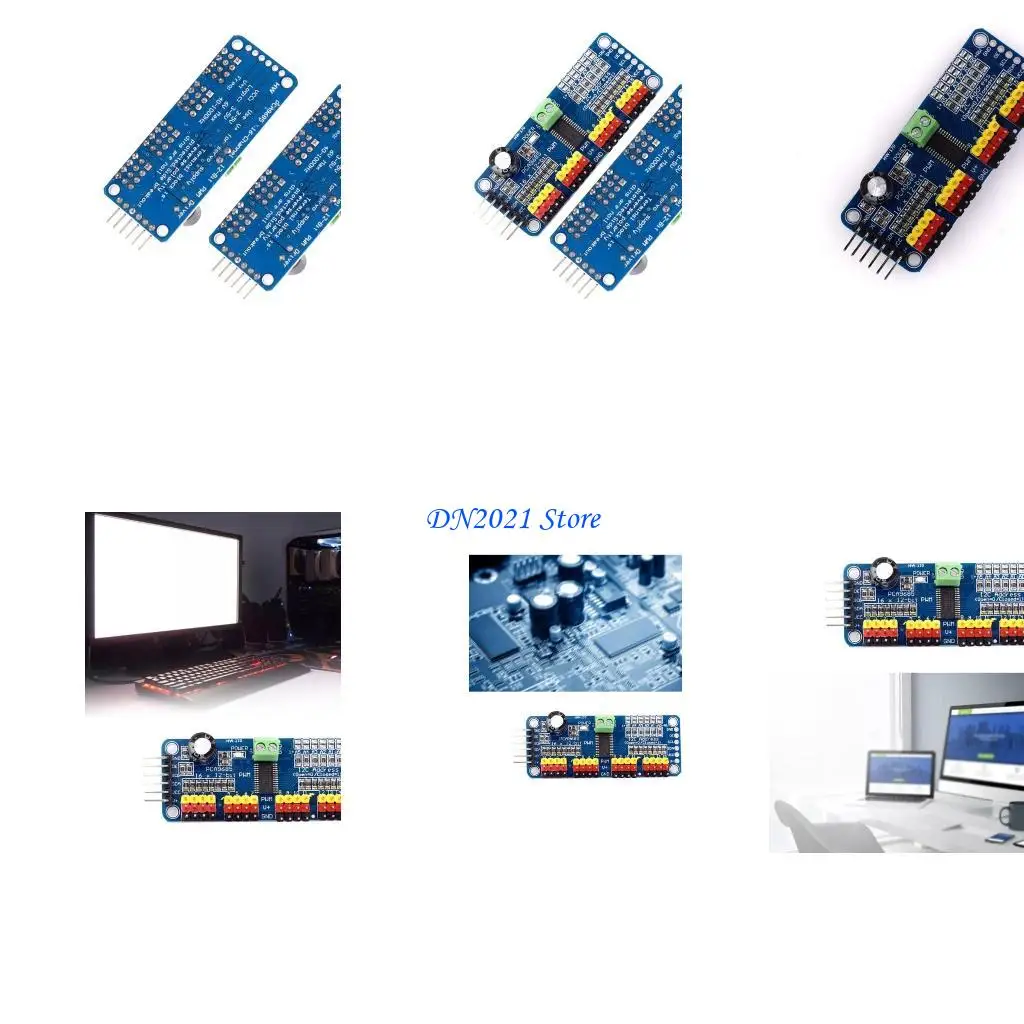 F3KE 2pcs PCA9685 PWM Servo Motor Driver Board 16 Interfaces canales Control