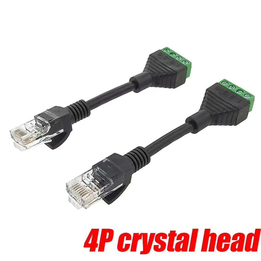 1 par RJ45 a 4 pines Terminal RJ45 bloque de terminales hembra bloque de terminales de cabeza de cristal sin presión extremo de bloque de red de cabeza de cristal - imagen 2