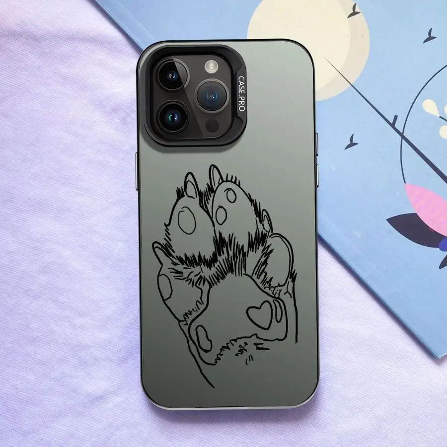 Funda para iPhone 11 16e 16 17 Pro Max XS XR 17Air 12 15 Plus 14 13 línea de cubierta trasera de teléfono garra de gato - imagen 2