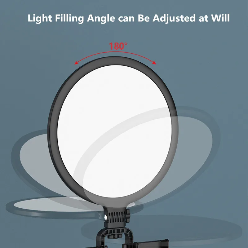 Anillo de luz LED de 10 "y 26CM para Selfie, luz de vídeo y fotografía, soporte para teléfono, trípode, luz de relleno, lámpara regulable, transmisión Trepied - imagen 3
