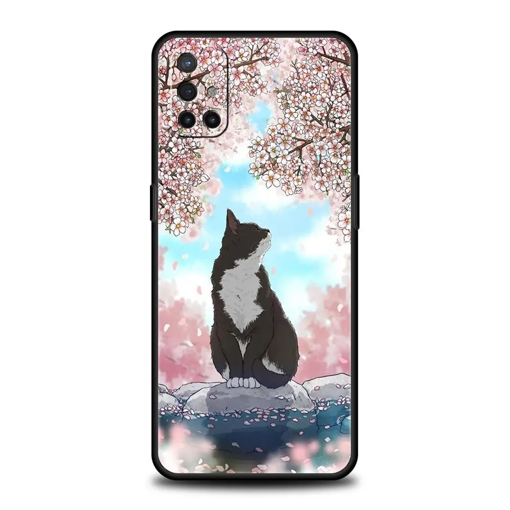 Funda de teléfono con diseño de gatos para OnePlus, carcasa suave de silicona negra para OnePlus 10, 9, 8, 7T Pro, 9RT, 9R, 8T, Nord N100, N200, N10, CE 2, 5G, Z - imagen 3