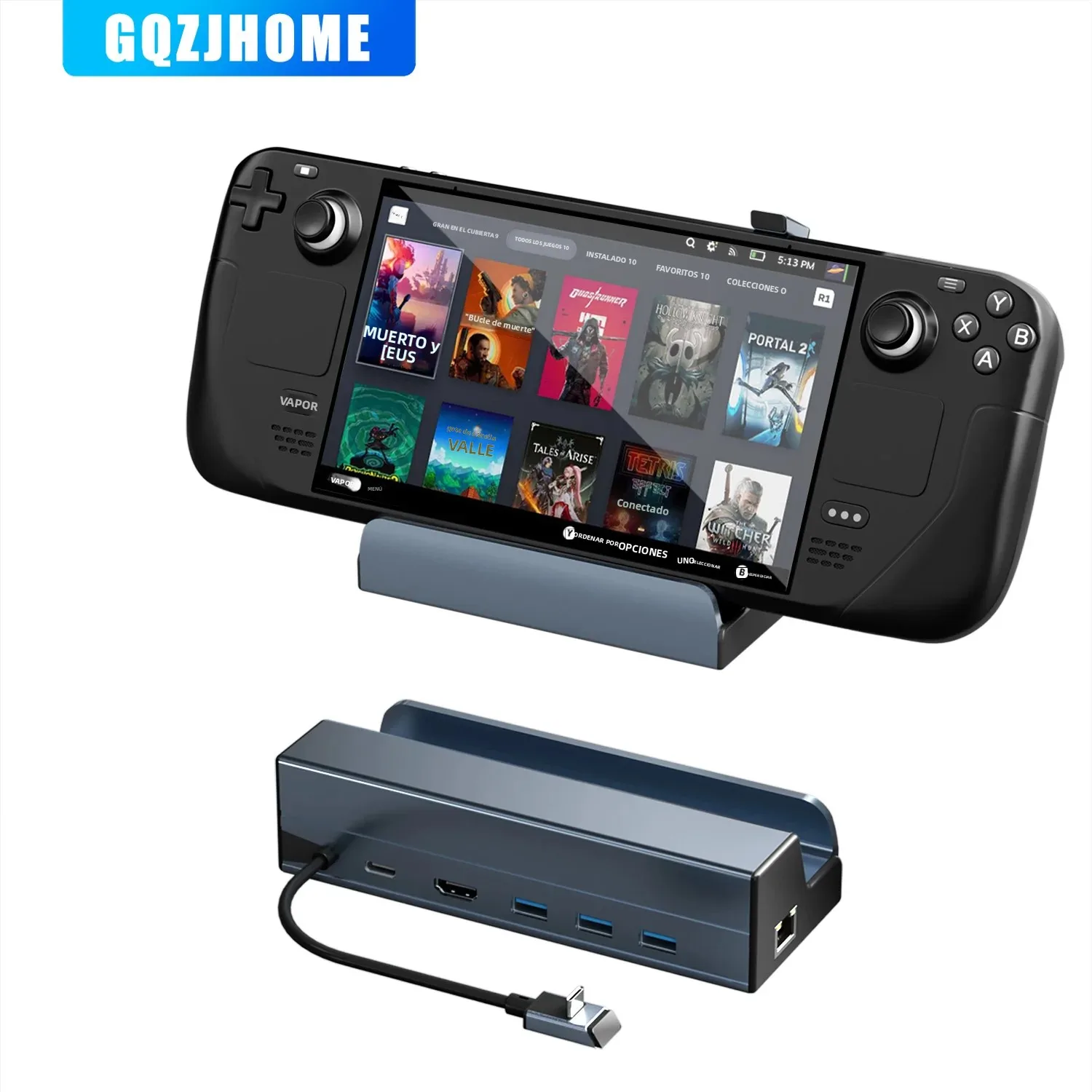 Steam Deck Dock Estación de acoplamiento 6 en 1 para Steam Deck/ROG Ally con 4K @ 60HZ HDTV, PD 100W, 3 * USB 3,0 Gigabit RJ45 HUB