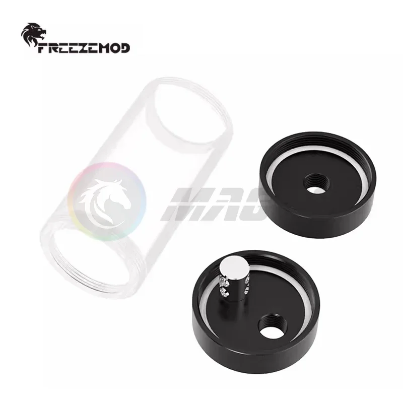 FREEZEMOD depósito de refrigeración por agua para computadora, tanque de agua cilíndrico OD50MM cubierta POM de 3 agujeros antiespumante incorporado, YSX-PMB de 70mm-320mm - imagen 4