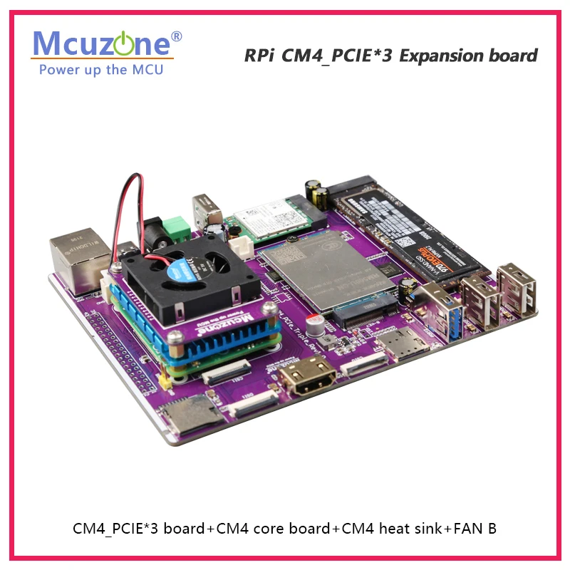 RPi CM4 _ PCIe * 3 placa de expansión 5G/WIFI6/SSD NVME/USB3.0/amplio voltaje/4G LTE M.2 Ubuntu openwrt - imagen 3