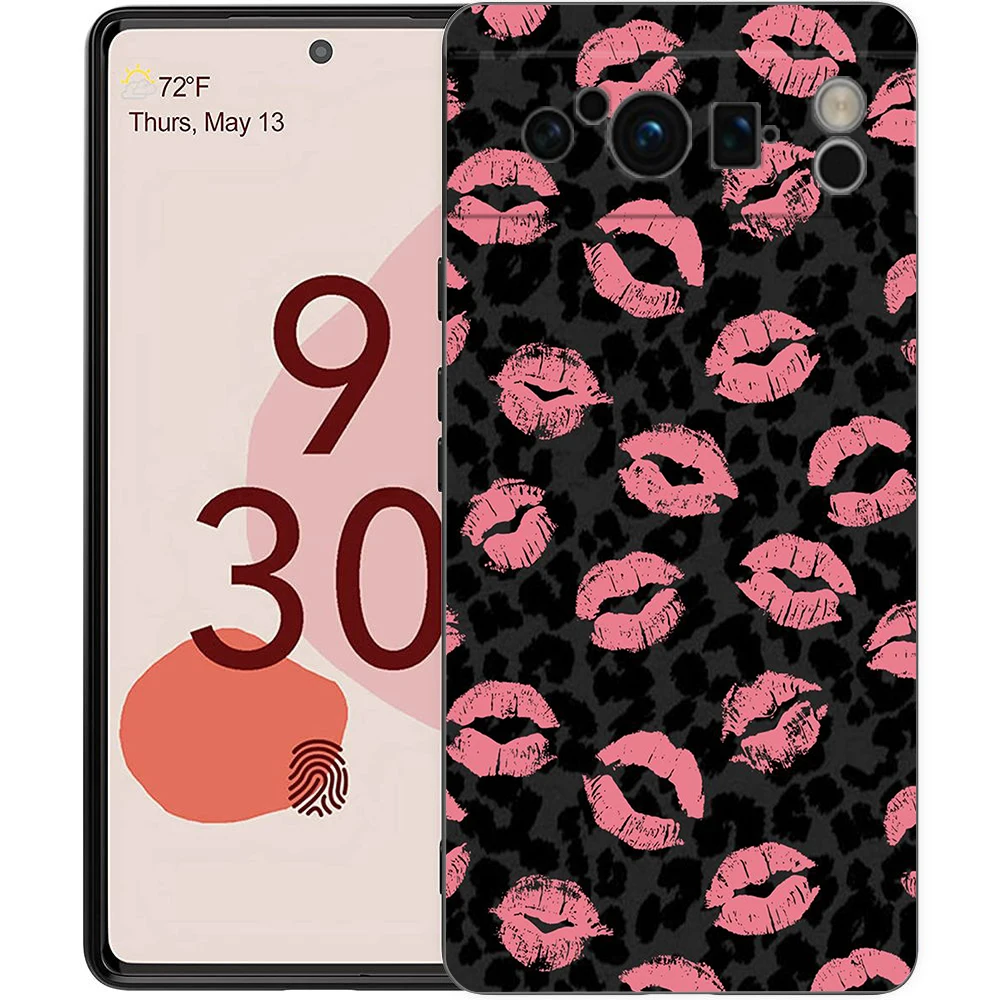 Funda de teléfono con estampado de leopardo y tigre para Google Pixel 8, 7, 6 Pro, 6A, 5G, negra, suave, a prueba de golpes, carcasa trasera de TPU - imagen 5