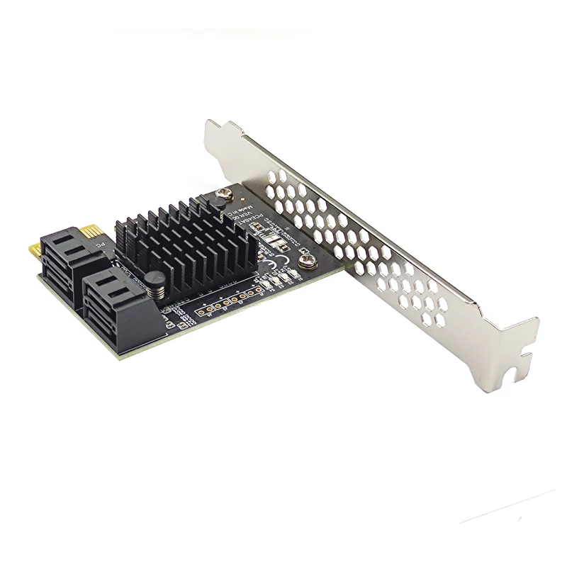 Chi a Mining SATA PCI-E adaptador de 4 puertos SATA 3,0 a PCIe x1 GEN3 tarjeta de expansión SATA 3 III PCI-e PCI Express ASMedia ASM1064 - imagen 2
