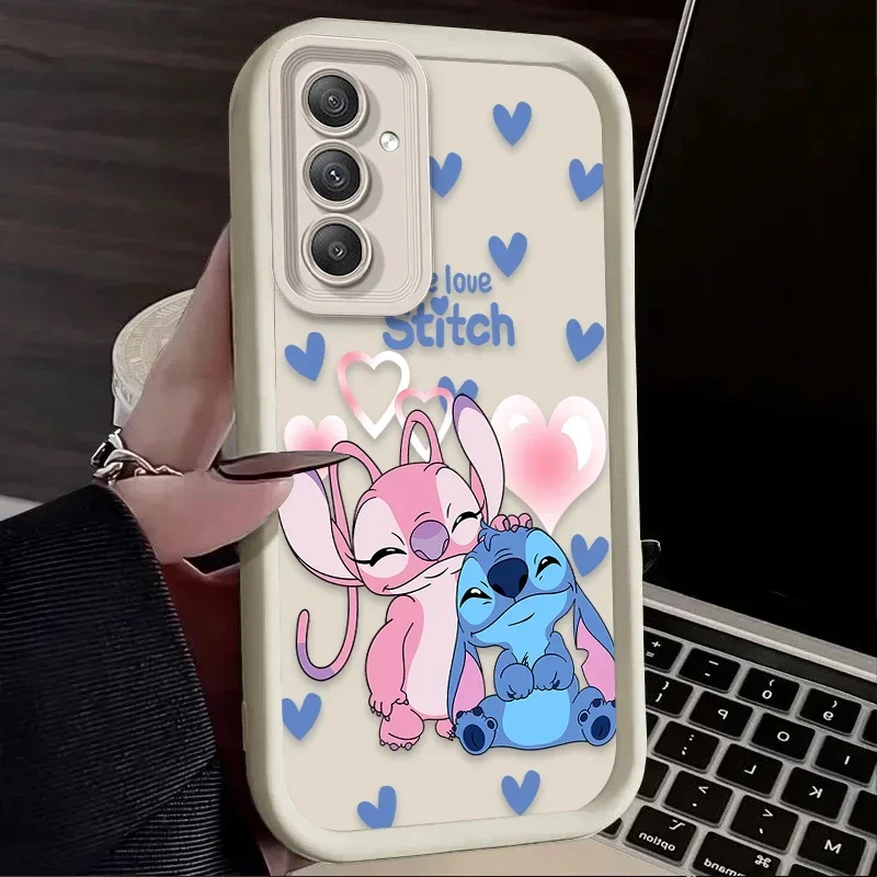Funda para Samsung Galaxy A54 A05 A05S A34 A24 A14 A53 A33 A23 A13 A52 A52S A32 A22 A12 A71 A51 A31 A50 Disney Stitch Angel pareja - imagen 3