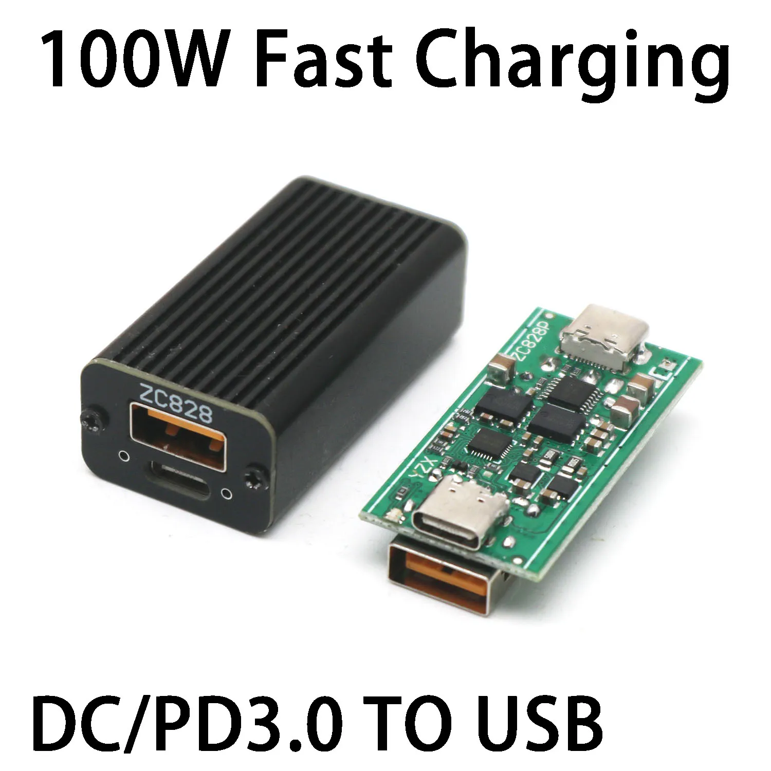 Convertidor de carga rápida PD de 100W, adaptador de cargador de coche QC PD 3,0 12V 24V CC a USB 5V 15V 20V, carga de teléfono móvil de escritorio - imagen 2