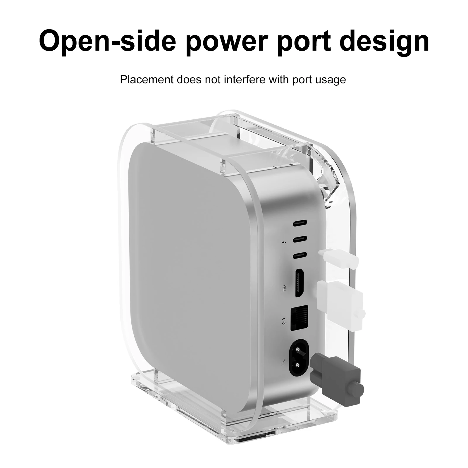 Soporte de caja acrílica para Mac Mini M4 2024, soporte protector de almacenamiento de escritorio, soporte Vertical transparente para caja de escritorio, accesorios para PC - imagen 2