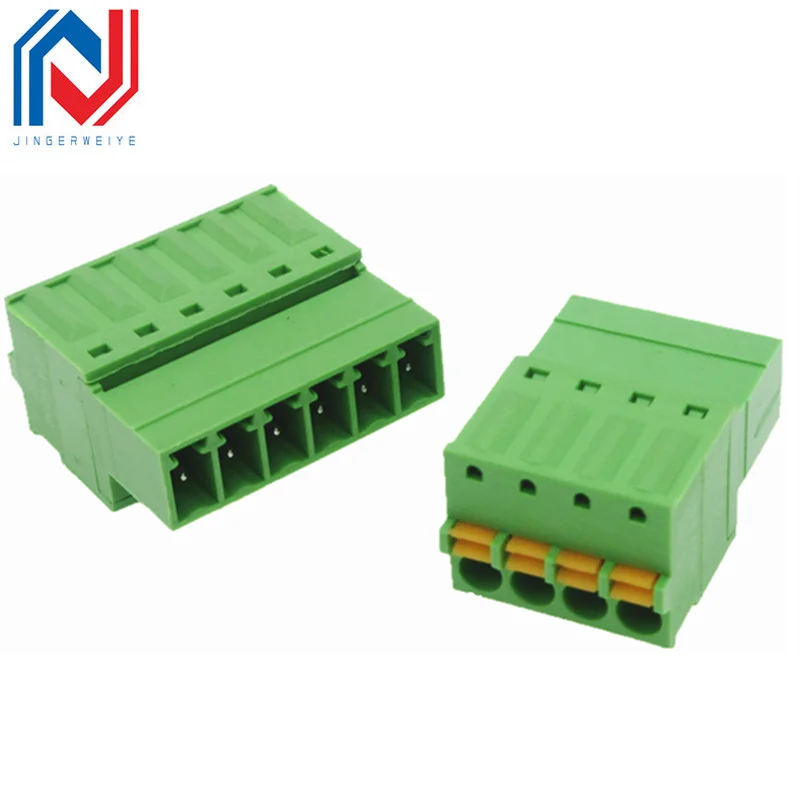 2 juegos 15EDG 3,81mm bloque de terminales sin soldadura acoplamiento macho y hembra 15EDGKDP 3,81 MM Terminal de resorte sin tornillo 2/3/4/5/6/7/8P - imagen 4