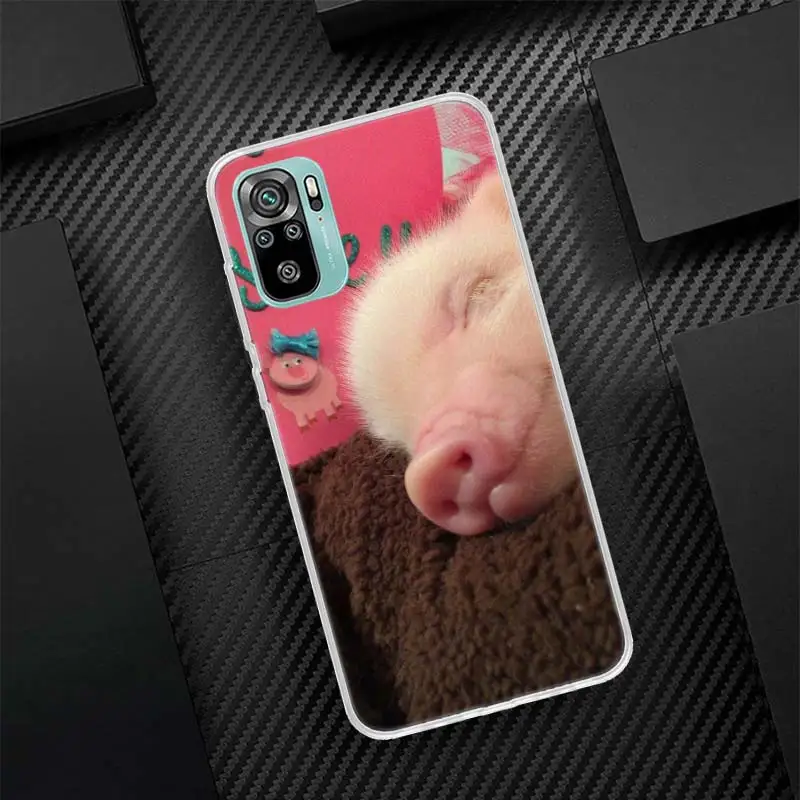 Mini mascota lindo cerdo silicona llamada teléfono caso para Xiaomi Redmi 12 12C 13 13C 14C 10 10A 10C 9 9A 9C 9T 8 8A 7 7A 6 6A K70 K60 K20 K4 - imagen 4