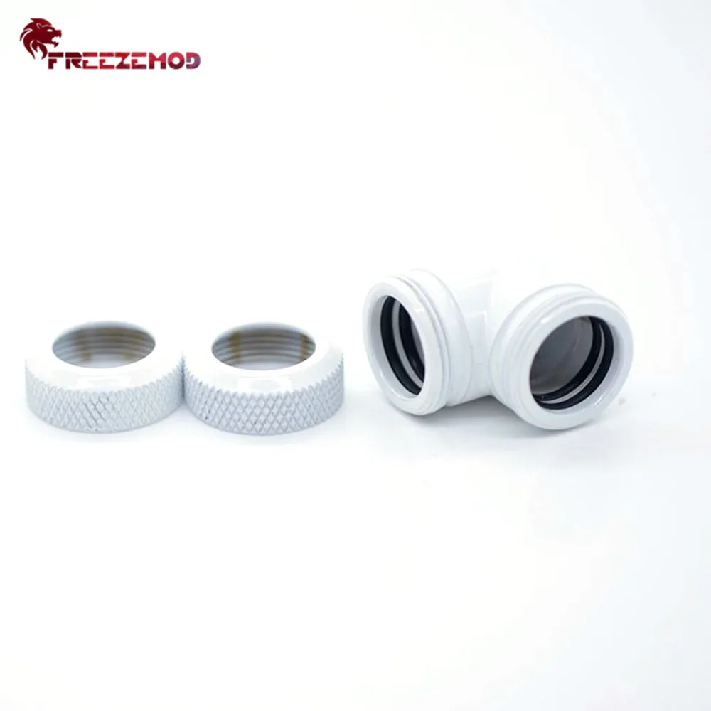 Par giratorio 360 hembra-hembra 90 grados doble cara G1/4 rosca adaptador de ajuste de latón OD14 tubo codo enfriador de agua - imagen 4