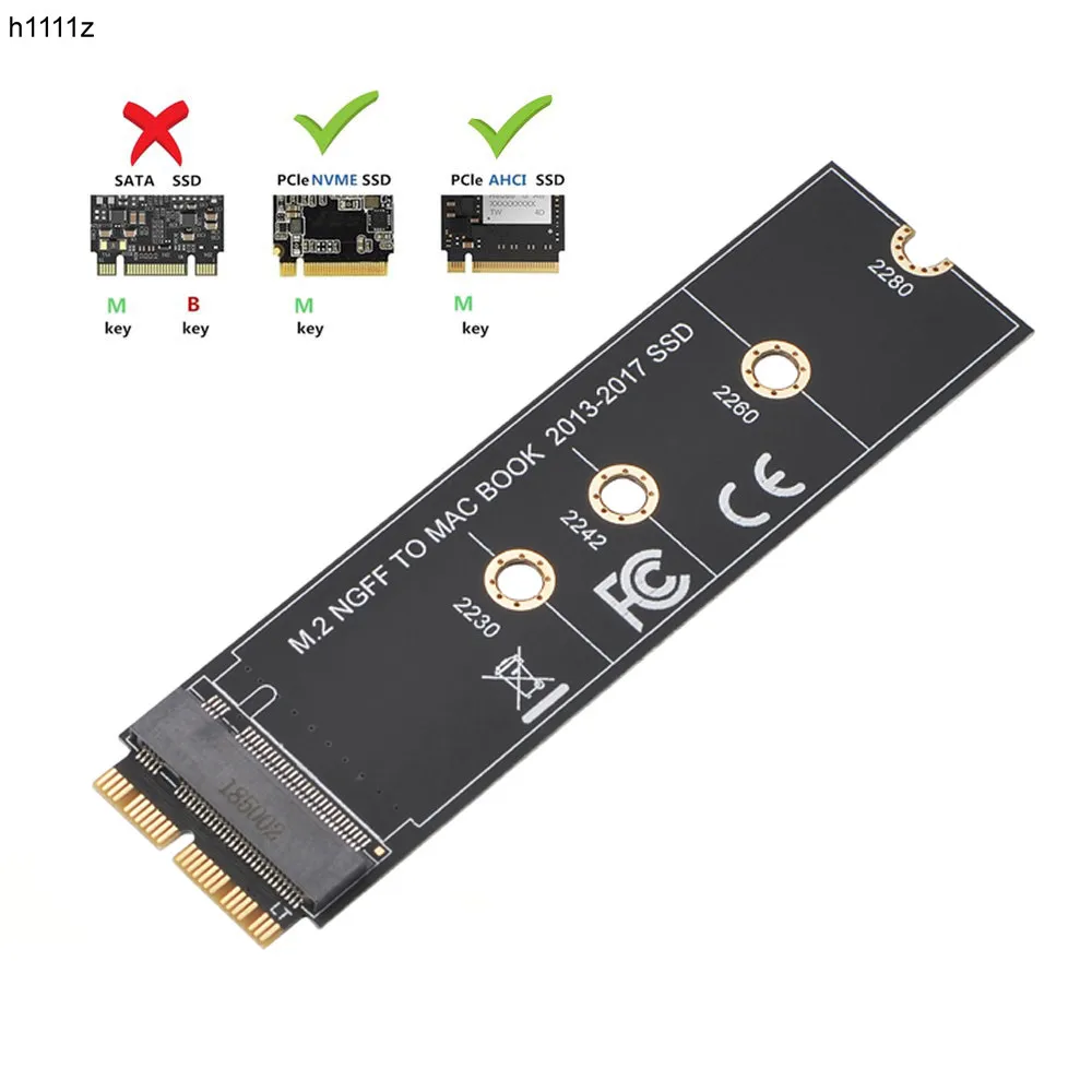 Tarjeta adaptadora de conversión M.2 NVME SSD para MacBook Air Pro Retina 2013-2017 NVME/AHCI SSD Kit mejorado para A1465 A1466 A1398 A1502
