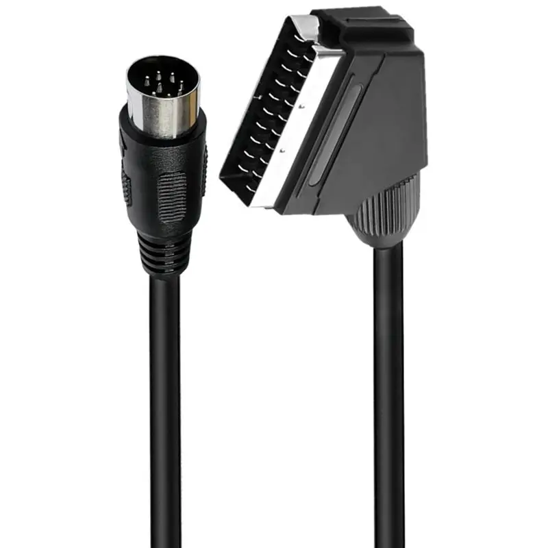 Cable de cabeza de escoba estándar europeo de cobre estañado de 1,8 m, consola de juegos, cabezal de escoba, SCART a Cable de Audio RGB DIN 8P grande - imagen 4
