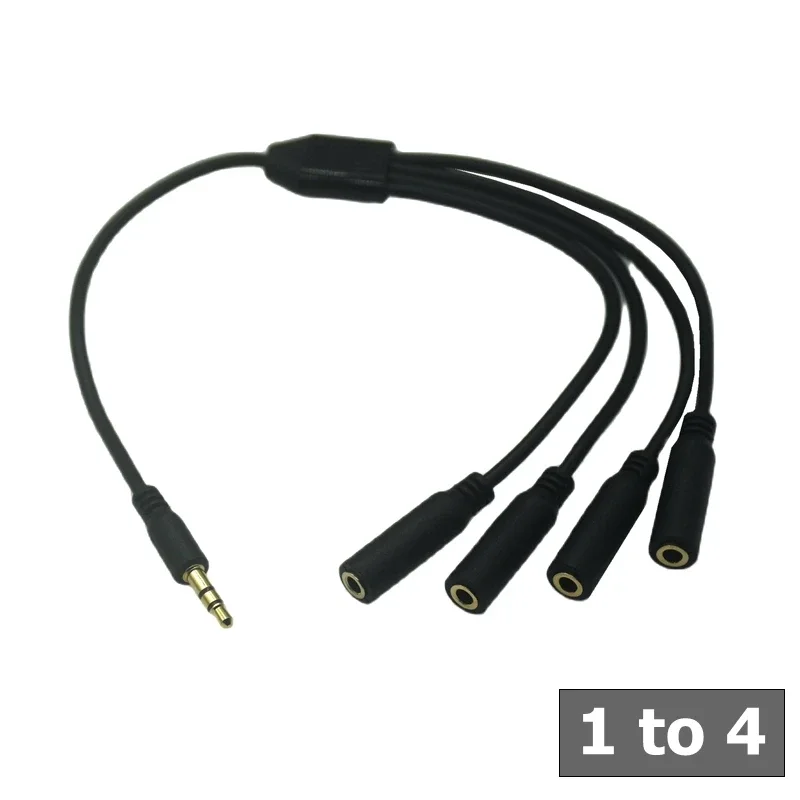 Adaptador divisor de Audio para auriculares, puerto Aux de 5 vías de 3,5mm, extensor de Cable divisor de concentrador Jack de 3,5mm, 1 macho a 4 hembra 5 - imagen 3