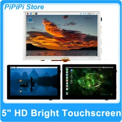 Pantalla táctil HD de alto brillo de 5 pulgadas 800cd/m2 interfaz HDMI de 1024*600 píxeles, pantalla IPS para Raspberry Pi/PC/Jetson Nano