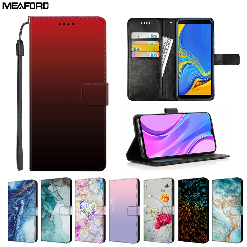 Funda de cuero con tapa para Xiaomi Redmi 10C, fundas para Note 9 Pro, 9T, 9A, 9AT, billetera de mármol, fundas para tarjetas de libro para Xiaomi Redmi Note 9T