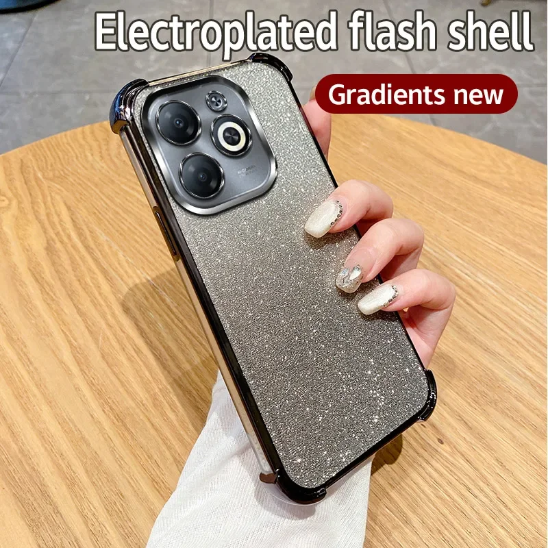 Funda de silicona chapada con purpurina brillante de lujo para Funda Xiaomi Redmi 15 15C 4G 5G Redmi Note 15 Pro Plus Pro + Funda suave a prueba de golpes - imagen 4