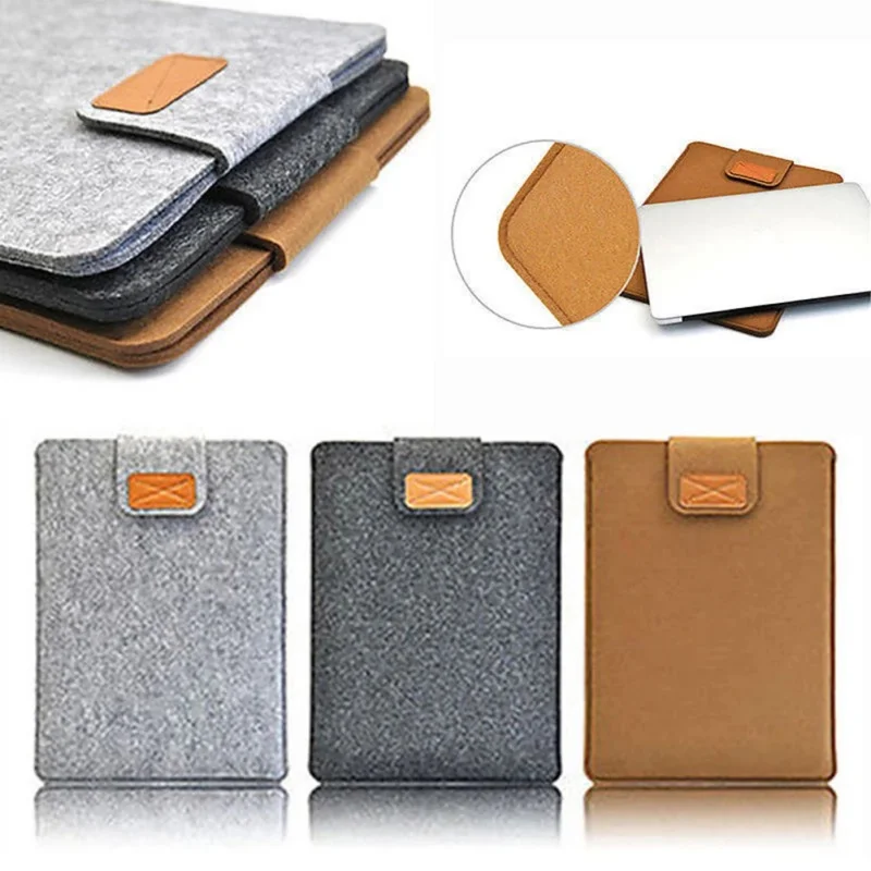 Funda delgada para tableta con funda de fieltro para MacBooks Air Pro 11 13 15 pulgadas bolsa de almacenamiento para tableta de Color sólido - imagen 2