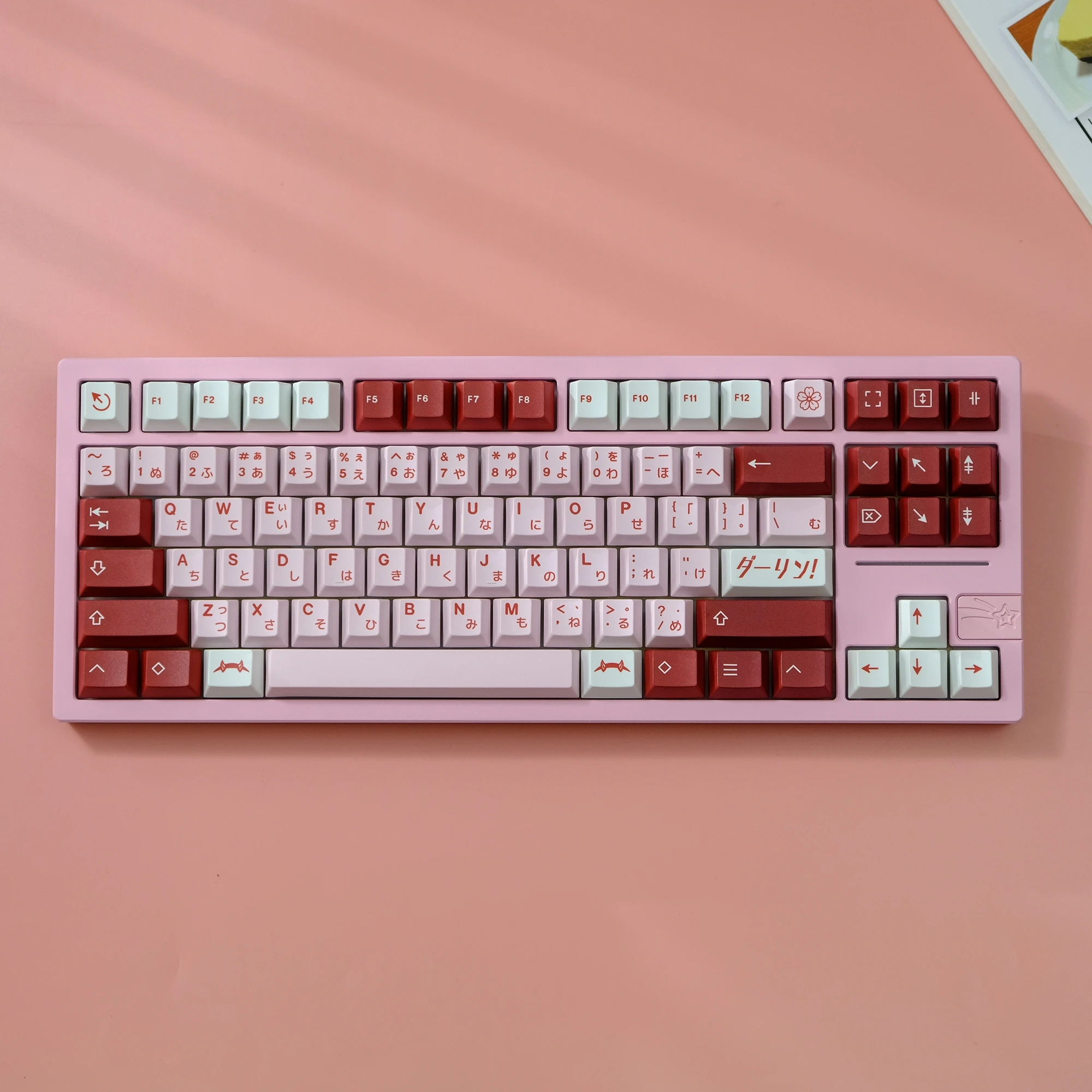 Aifei 143 teclas Darling japonés PBT sublimación de tinte altura cereza para teclado mecánico regalo para niña Anne Pro 2 GK61