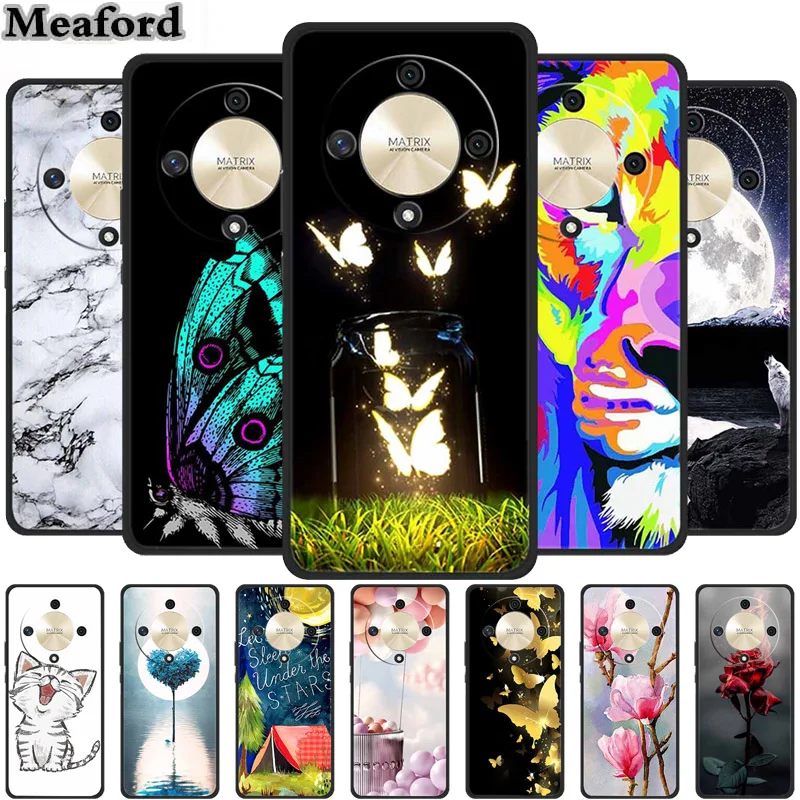 Funda trasera de silicona suave para teléfono móvil, carcasa a prueba de golpes con diseño de animales para Honor X9B 5G, 6,78 pulgadas