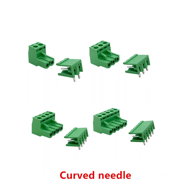 Juego de 10 bloques de terminales de tornillo de paso 2EDG 5,08 MM enchufe macho de 2P-10 pines + aguja recta/aguja curva para conector PCB - imagen 5