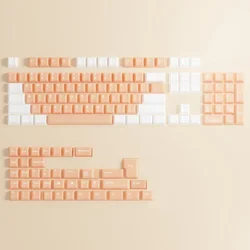 Keycaps PBT Arcoíris Cherry Profile Teclado – Blanco Naranja