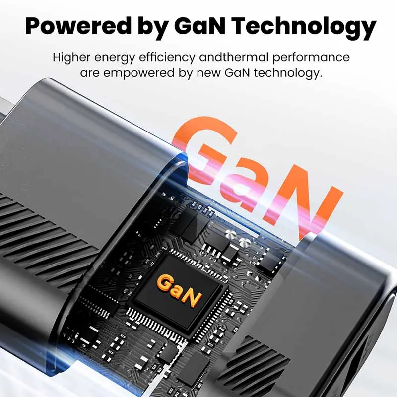 Cargador rápido GaN de 65W, adaptador de pared de carga rápida tipo C para Samsung, Xiaomi QC 3,0, USB C PD, enchufe europeo y estadounidense para iPhone - imagen 3
