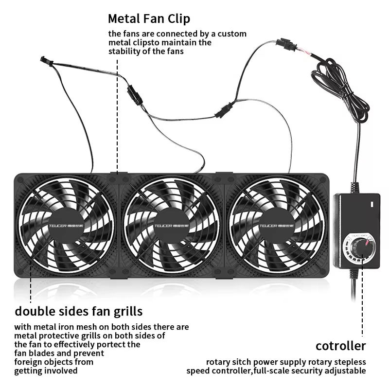 Ventilador TEUCER 120mm – 3000 RPM Alta Potencia Refrigeración - imagen 5