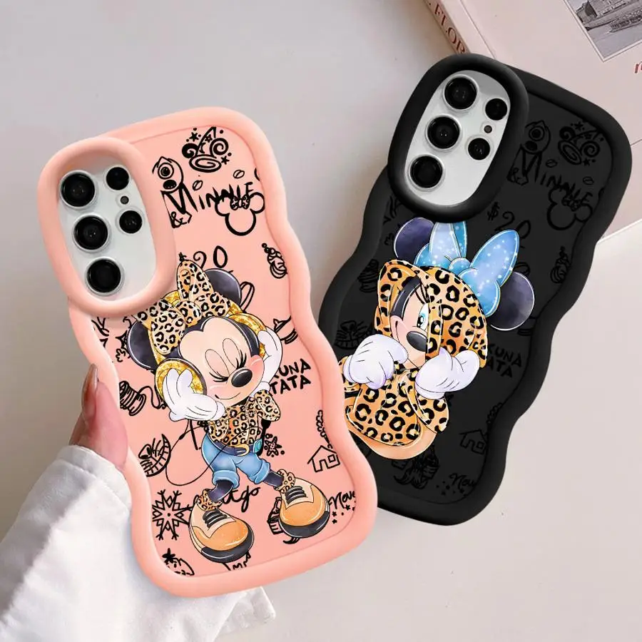 Funda de teléfono suave para Samsung Galaxy S24 S25 + S24 + S25 S23 Plus S21 S22 Ultra S20 FE leopardo Minnie Mickey - imagen 2
