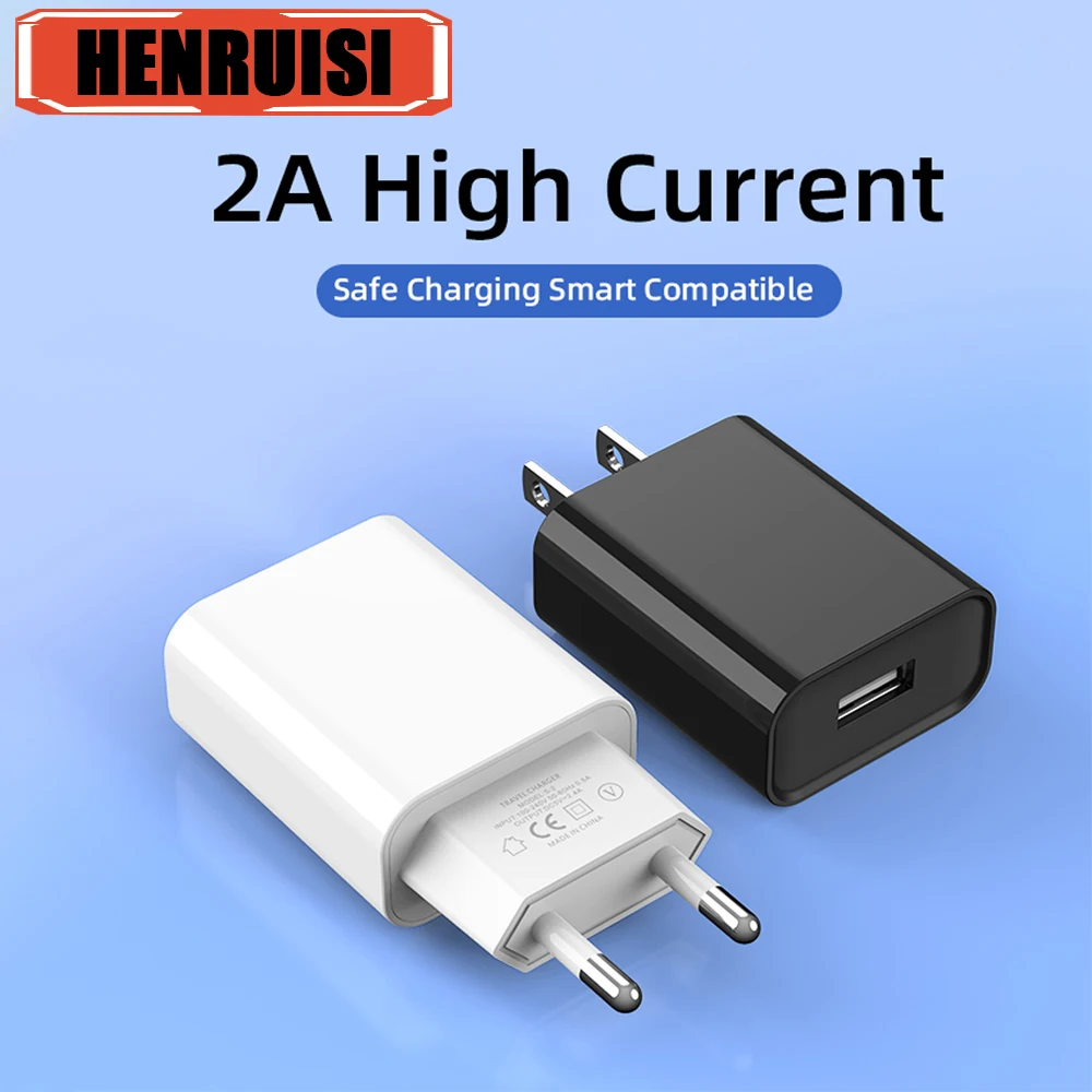 Cargador USB de 10W, cargador de pared USB de 5V 2A, cargador de teléfono móvil de carga rápida, adaptador de corriente para iPhone, Samsung, Xiaomi, Huawei