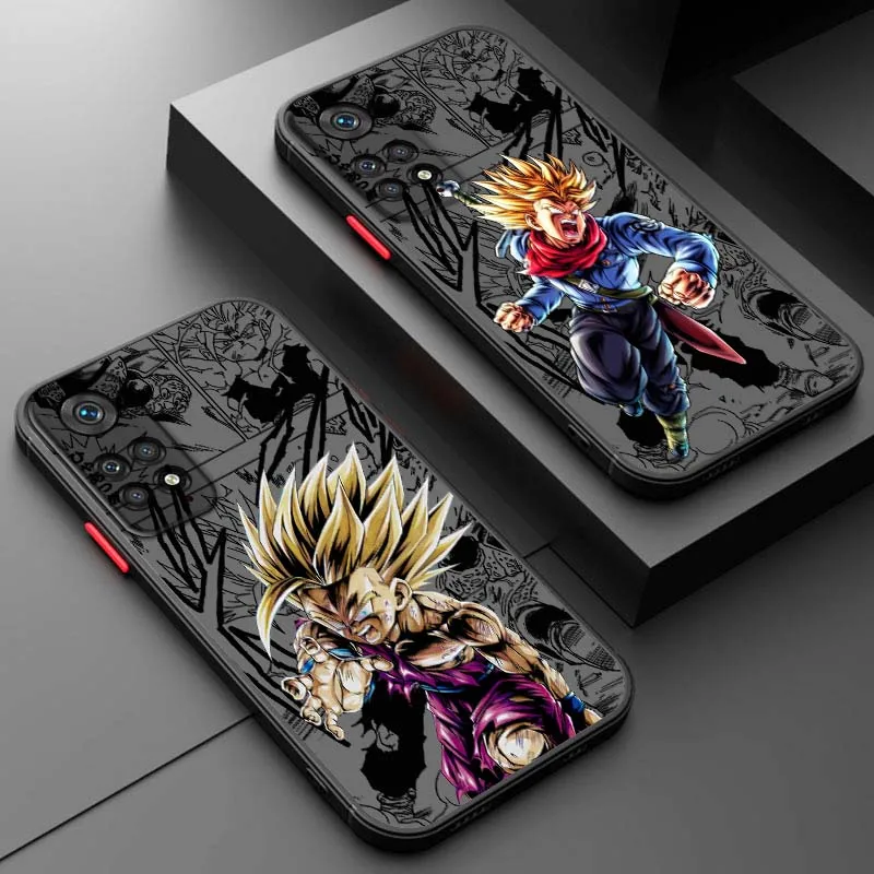 D-Dragon Ball Trunks Saiyan para Xiaomi Redmi Note 14 13 12 11 10 9 Pro Plus 4G 5G funda de teléfono translúcida esmerilada