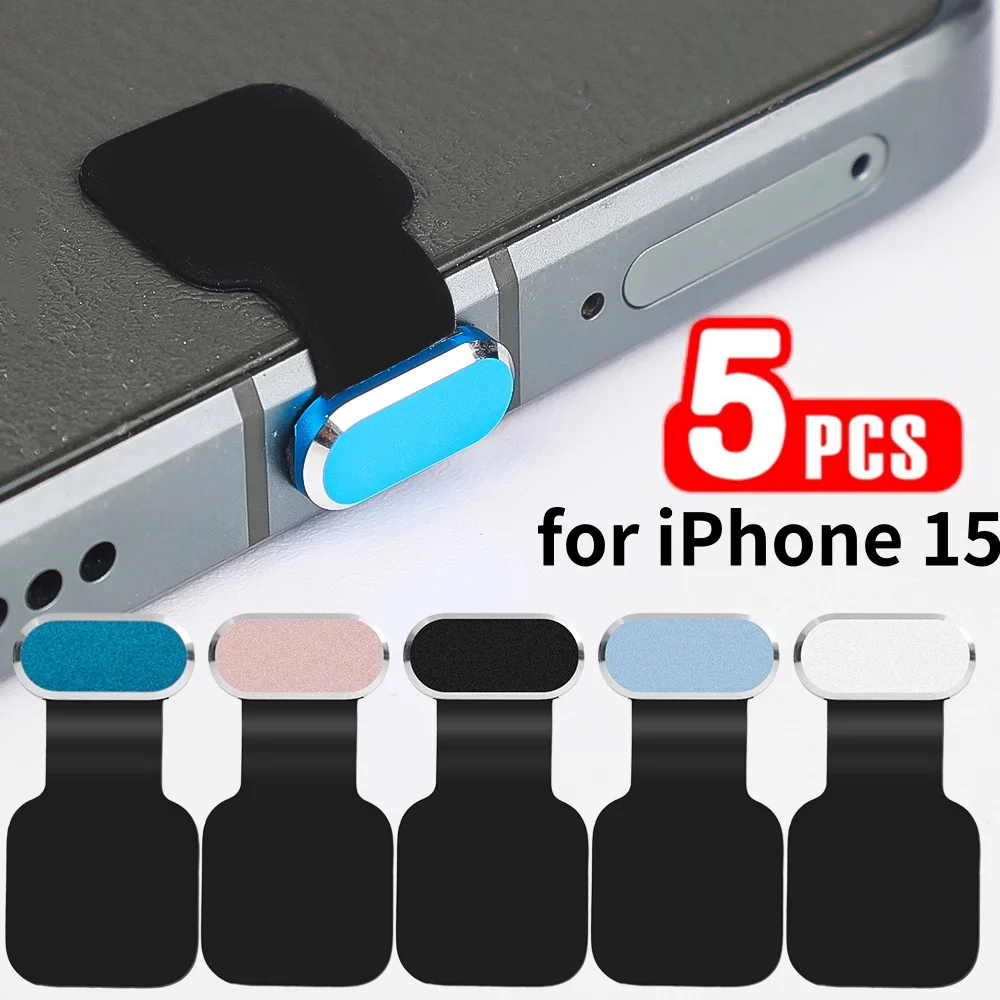 Tapones antipolvo adhesivos antipérdida para Apple IPhone 15/15 Pro Max/15 Plus/15 Pro, puerto de carga Universal tipo C, tapa protectora