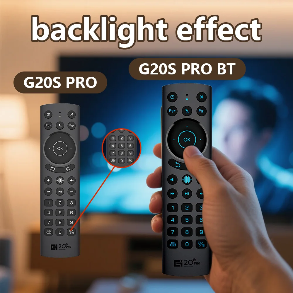 G20S Control remoto por voz giroscopio IR G20SPRO BT5.0 retroiluminado 2,4G inalámbrico Air Mouse para Android TV BOX X96 H96 MAX T95 - imagen 5