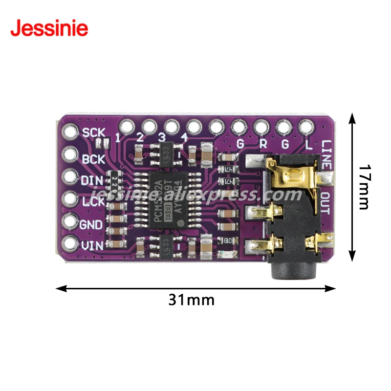 5 uds/1 ud PCM5102 PCM5102A Audio estéreo convertidor Digital a analógico placa decodificadora DAC módulo de Audio MCU PCM5100 PCM5101 - imagen 5