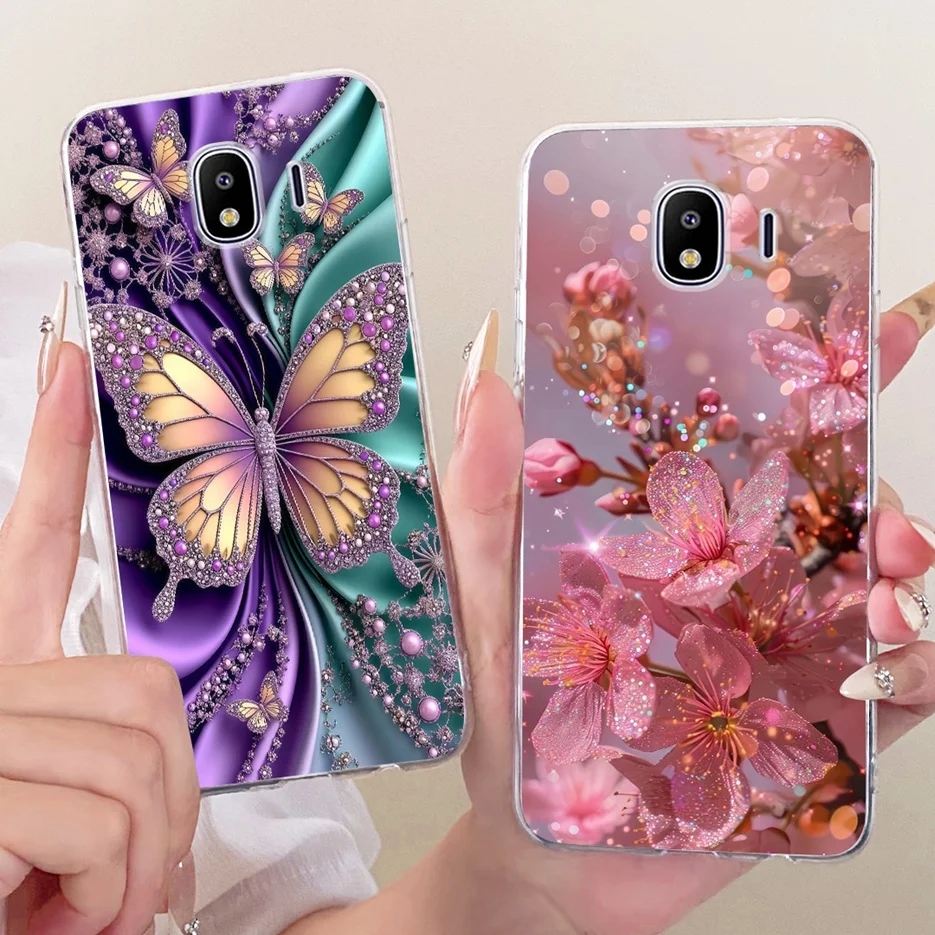 Para Samsung Galaxy J4 2018 funda SM-J400F flores coloridas cubierta pintada Fundas de silicona suave para Samsung J4 Plus J4 + J415F Fundas - imagen 4