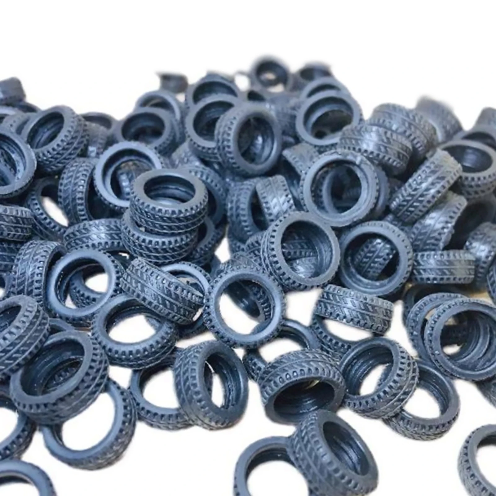 Neumáticos de goma para coche, accesorios de escena, diámetro de piel de 20mm, Diorama, piezas de coche RC de 8mm de ancho, 1/32, 50 unids/set - imagen 2