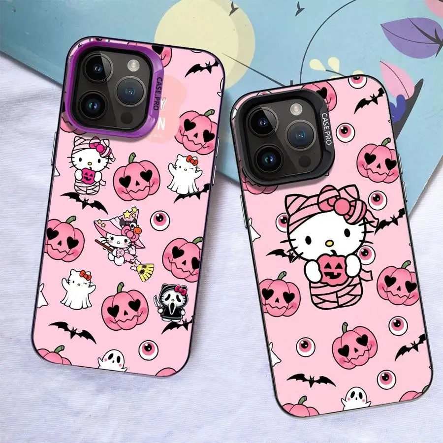 Funda de Halloween h-elloS k-ittyS para iPhone 15 Plus XR 16 17 Pro Max 11 16e 17Air XS 14 12 13 funda trasera para teléfono