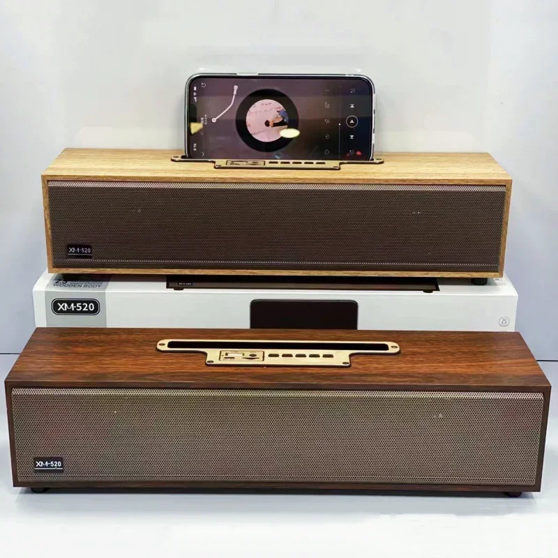 Altavoz Retro de madera para exteriores, dispositivo inalámbrico con Audio USB BT 5,3, AUX, Hi-fi, Supergraves, portátil, Bluetooth, para el hogar, escritorio y oficina - imagen 4